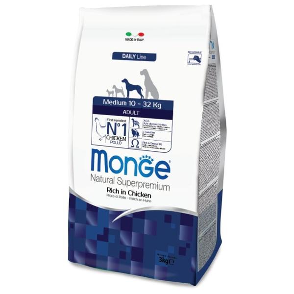 Корм для собак Monge Daily Line для здоровья кожи и шерсти, курица (для средних пород)