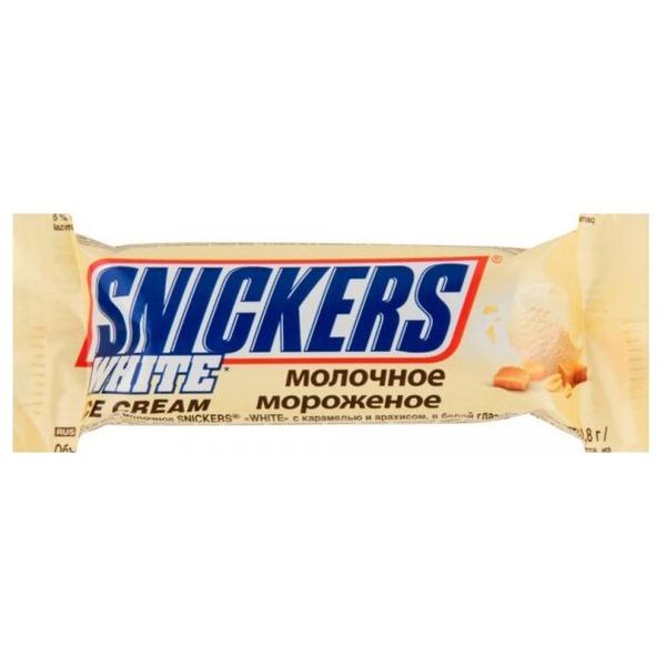 Мороженое Snickers White молочное с карамелью и арахисом, 40.8 г