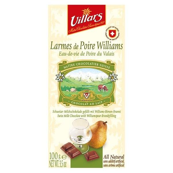 Шоколад Villars Larmes de Poire Williams молочный с грушевым бренди