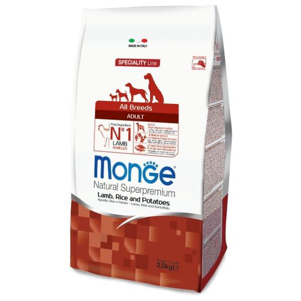 Корм для собак Monge Speciality line для здоровья кожи и шерсти, для здоровья костей и суставов, ягненок с рисом, с картофелем
