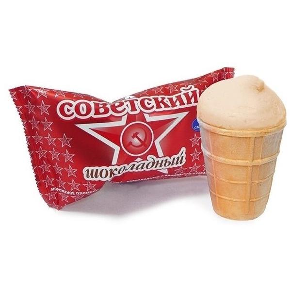 Мороженое Славица Советский пломбир шоколадный, 100 г