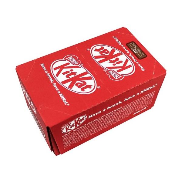Батончик KitKat молочный шоколад с хрустящей вафлей, 45 г, коробка