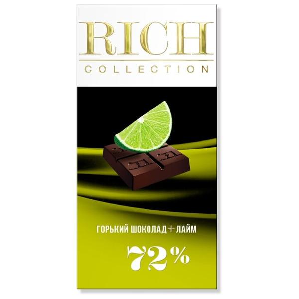 Шоколад RICH COLLECTION горький с лаймом, 72%