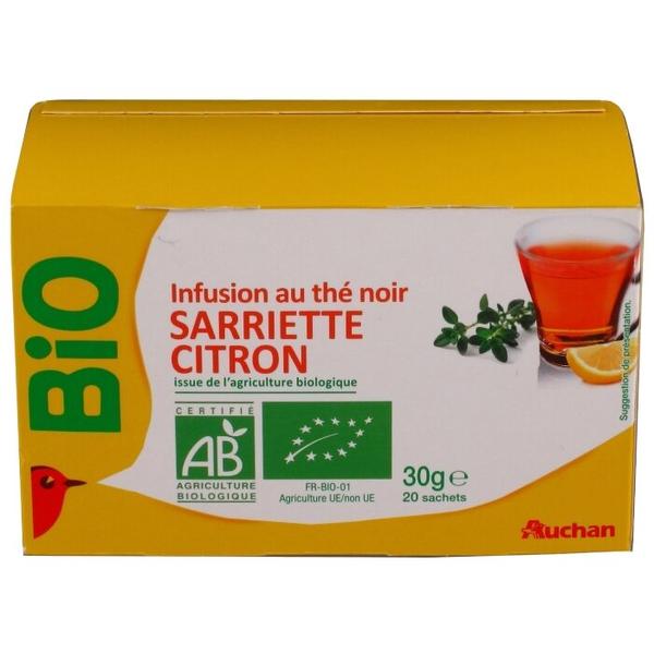 Чай травяной Auchan BIO тонизирующий в пакетиках
