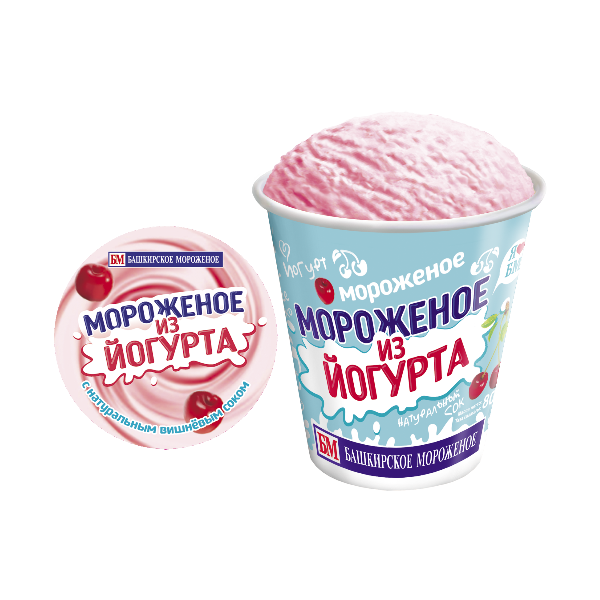 Мороженое Башкирское Мороженое йогуртное Frutti Yogurt с вишневым соком, 80 г