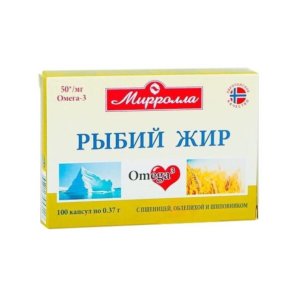 Рыбий жир с пшеницей, облепихой и шиповником капс. 370 мг №100