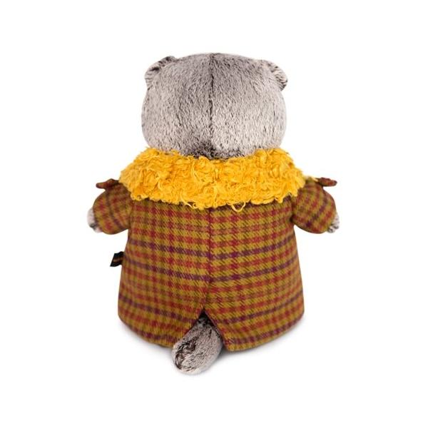 Мягкая игрушка Basik&Co Кот Басик в пальто с желтым меховым воротником 22 см