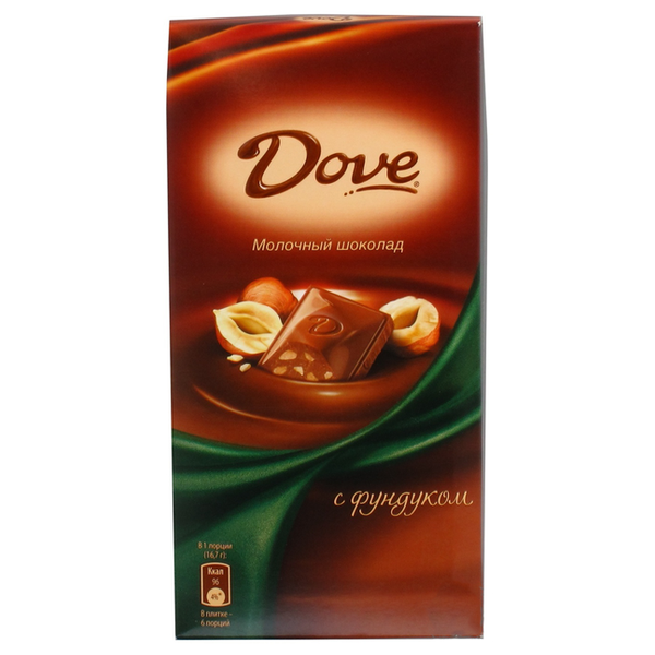 Шоколад Dove молочный с фундуком
