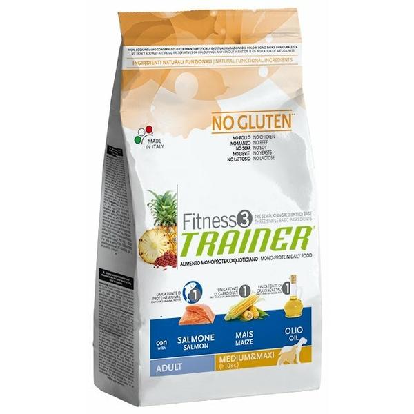 Корм для собак TRAINER Fitness3 No Gluten Adult Medium&Maxi Salmon and maize dry