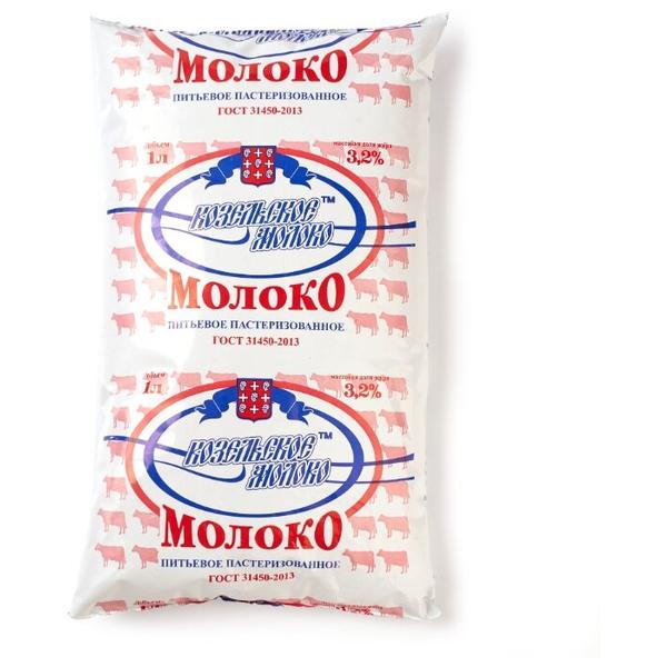 Молоко Козельский молочный завод пастеризованное 3.2%, 1 л
