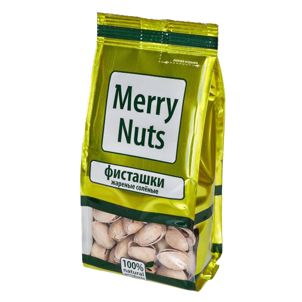 Фисташка Merry Nuts жаренные соленые пластиковый пакет 70 г