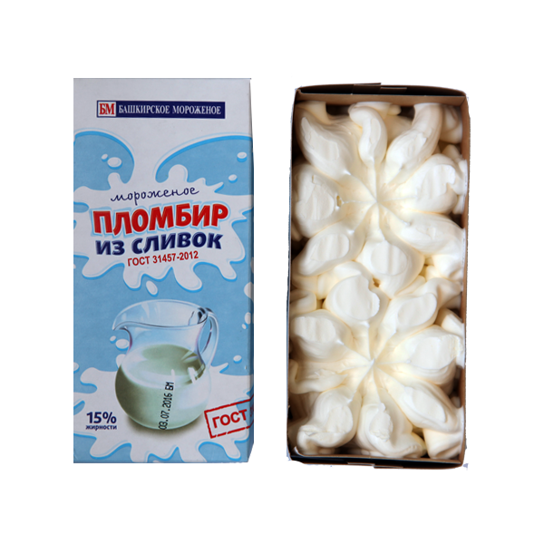 Мороженое Башкирское Мороженое пломбир из сливок, 230 г