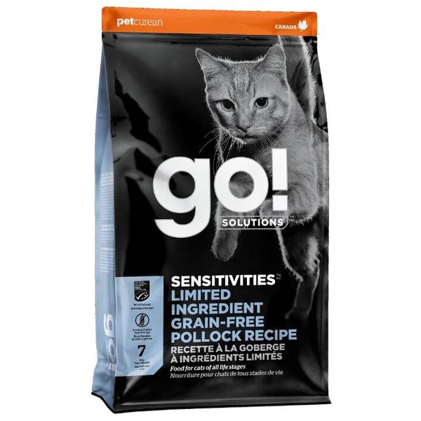 Корм для кошек GO! Sensitivities Limited Ingredient беззерновой, при чувствительном пищеварении, с минтаем