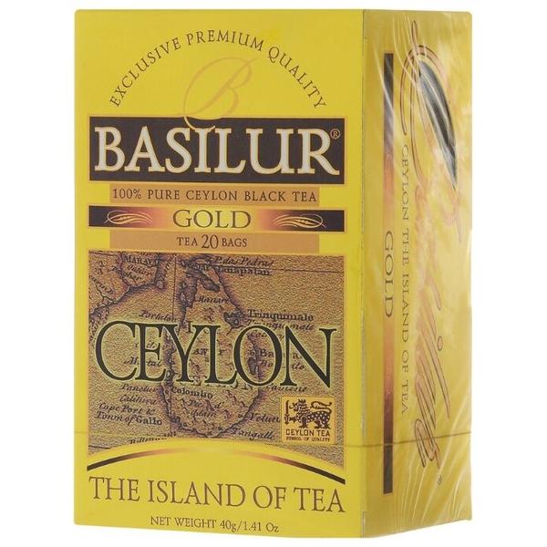 Чай черный Basilur The island of tea Ceylon Gold в пакетиках