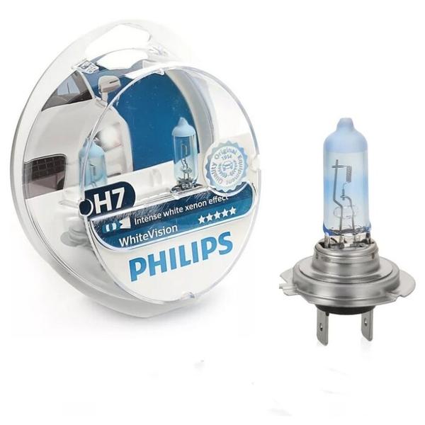 Лампа автомобильная галогенная Philips H7 3700K White Vision 12V 55W 2 шт.