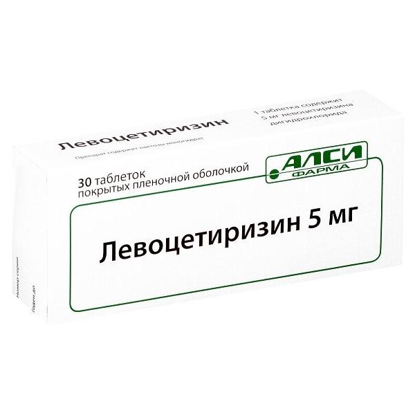 Левоцетиризин таб. п/о плен. 5мг №30