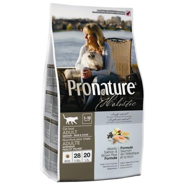 Корм для кошек ProNature Holistic для здоровья кожи и шерсти, с лососем и с коричневым рисом