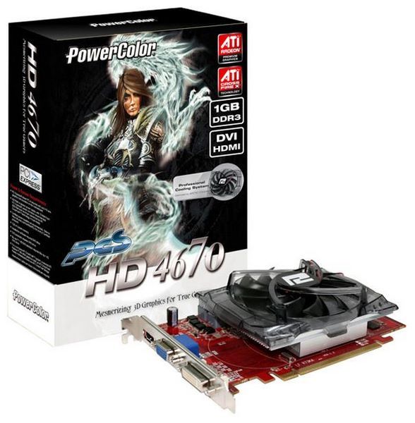 PowerColor Radeon HD 4670 750Mhz PCI-E 2.0 1024Mb 1600Mhz 128 bit DVI HDMI HDCP