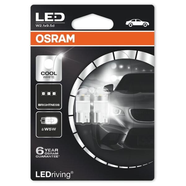 Лампа автомобильная светодиодная Osram Cool White W5W 2850CW-02B 12V 1W 2 шт.