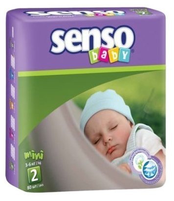 Senso baby подгузники 2 (3-6 кг) 80 шт.
