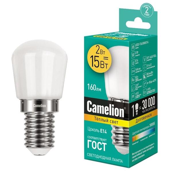 Лампа светодиодная Camelion 13153, E14, T26, 2Вт