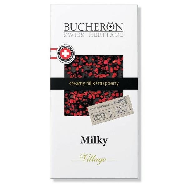Шоколад Bucheron Village молочный с кусочками малины