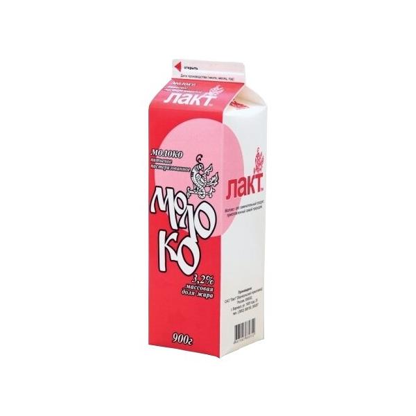 Молоко Лакт пастеризованное 3.2%, 0.95 л