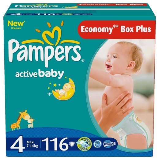 Pampers подгузники Active Baby 4 (7-14 кг) 116 шт.