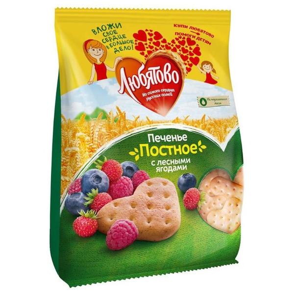 Печенье Любятово Постное с лесными ягодами, 230 г