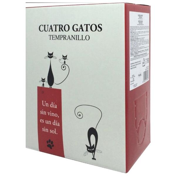 Вино Navarro Lopez, Cuatro Gatos Tempranillo Seco, bag-in-box, 3 л