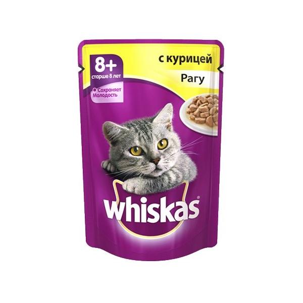 Корм для пожилых кошек Whiskas с курицей 85 г (кусочки в соусе)