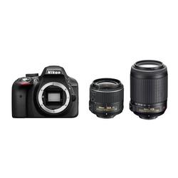 Nikon D3300 KIT (24.2Mpix, 18-55VRII + 55-200VR, 1080p, SD, Набор с объективом EN-EL14) (черный)