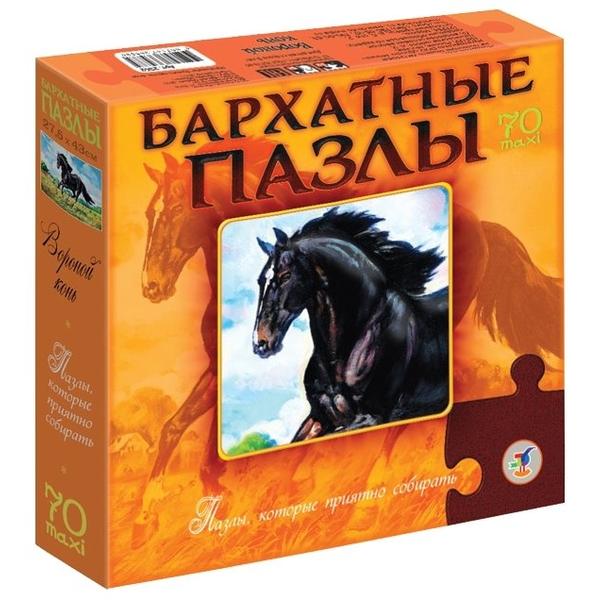Пазл Дрофа-Медиа Бархатные пазлы Вороной конь (2362), 70 дет.