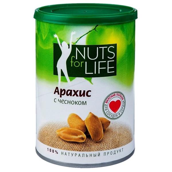 Арахис Nuts for Life обжаренный соленый с чесноком 200 г