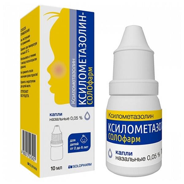 Ксилометазолин-солофарм капли наз. 0,05% фл. 10 мл