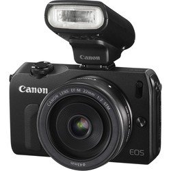 Canon EOS M Kit (black 18Mpx 18-55 IS STM + 22 STM 3 1080p SD Li-Ion, Набор с объективом + вспышка Speedlite 90EX)