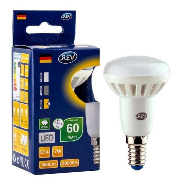 Лампа светодиодная REV 32363 1, E14, R50, 7Вт