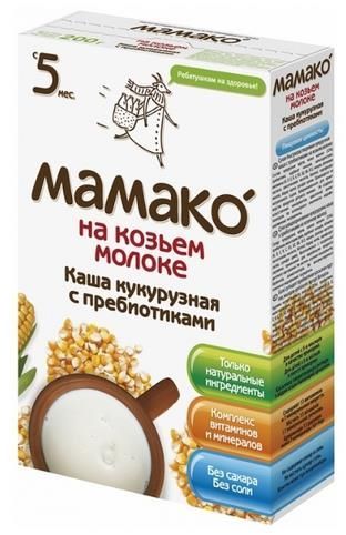 МАМАКО Молочная кукурузная на козьем молоке с пребиотиками (с 5 месяцев) 200 г