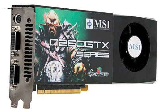MSI GeForce GTX 260 580Mhz PCI-E 2.0 896Mb 2000Mhz 448 bit 2xDVI TV HDCP YPrPb