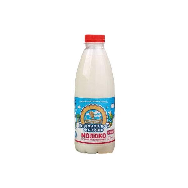 Молоко Деревенское молочко пастеризованное отборное 6%, 0.93 кг