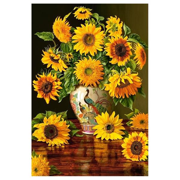 Пазл Castorland Sunflowers in a Peacock Vase (C-103843), 1000 дет.