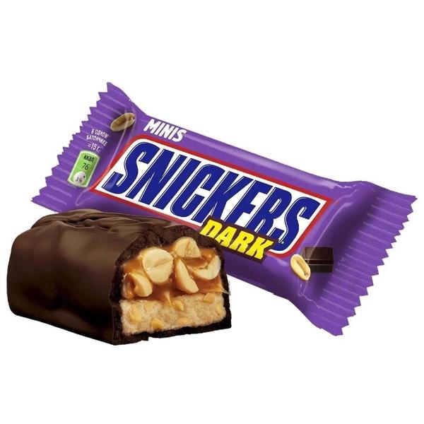 Конфеты Snickers Minis DARK, начинка нуга и мягкая карамель, пакет