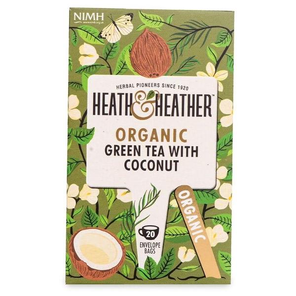 Чай зеленый Heath&Heather с ароматом кокоса в пакетиках