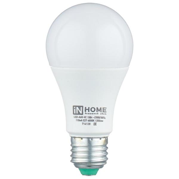 Упаковка светодиодных ламп 10 шт In Home LED-VC 1350lm, E27, A60, 15Вт