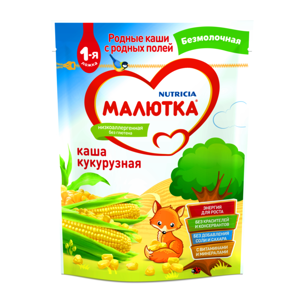 Каша Малютка (Nutricia) безмолочная кукурузная (с 5 месяцев) 200 г