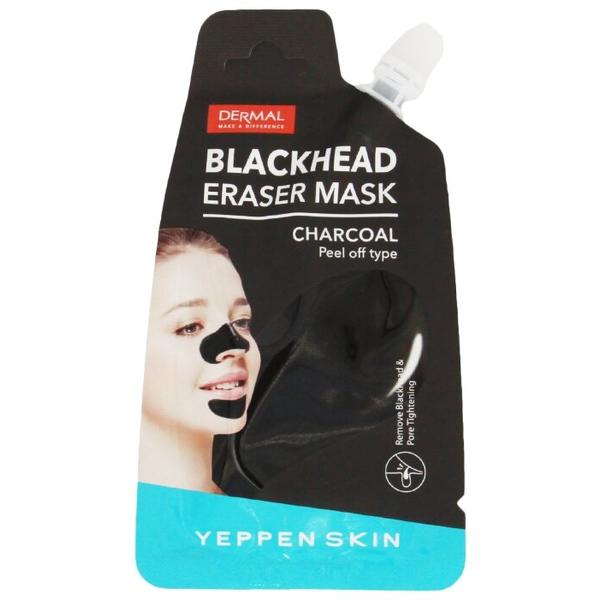 Yeppen Skin Charcoal Blackhead Eraser Mask Маска-плёнка для удаления черных точек в области носа и подбородка с древесным углем и глиной