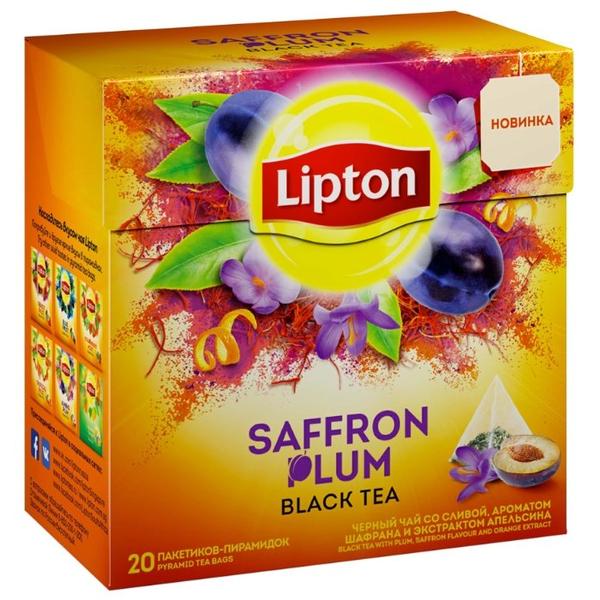 Чай черный Lipton Saffron plum в пирамидках
