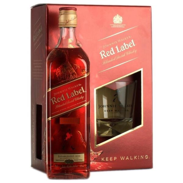 Виски Johnnie Walker Red Label, 0.7 л, подарочный набор