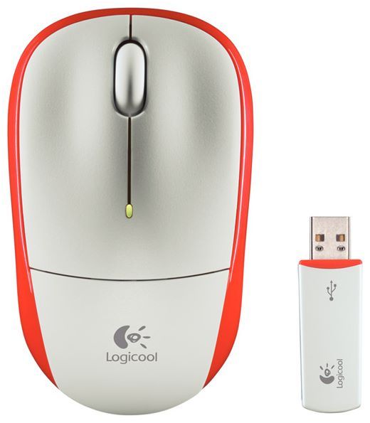 Logitech Wireless Mouse M205 Silver-Orange USB
