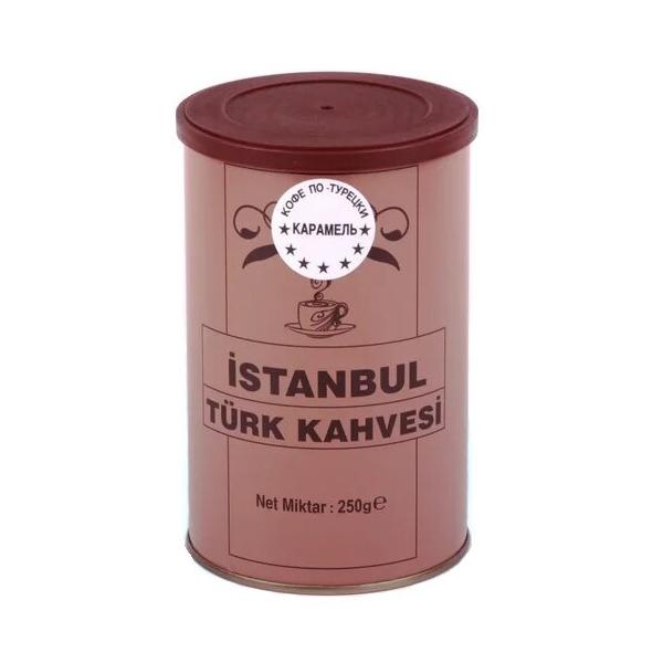 Кофе молотый İstanbul Türk Kahvesi c ароматом карамели, жестяная банка